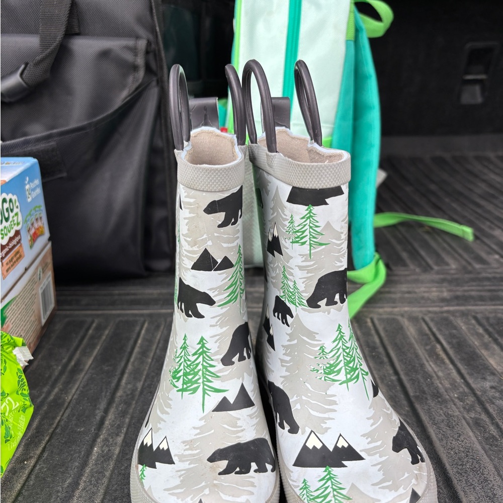 Kids' Bear Print Rain Boots